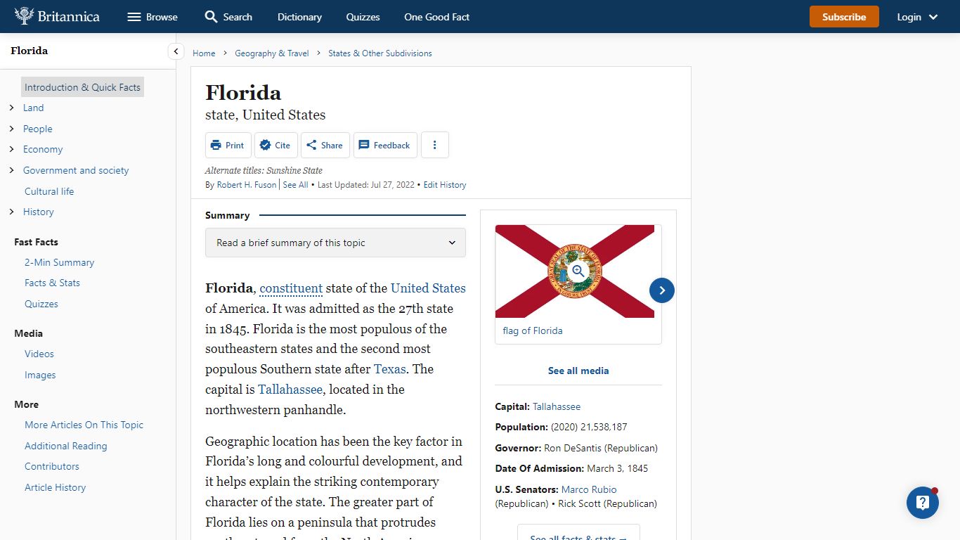 Florida | Map, Population, History, & Facts | Britannica